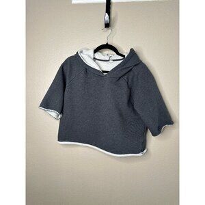 Melrose & Market Women's Gray Sweatshirt Size small short sleeve hooded‎ cotton